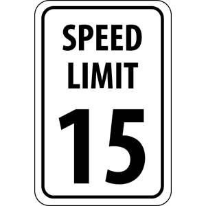 National Marker TM19H SPEED LIMIT 15 Traffic Sign,18x12&#34;, .063 Alum.