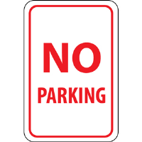 National Marker TM1G No Parking Sign,18x12", .040 Aluminum