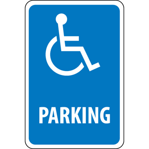National Marker TM94H Handicap Parking ADA Sign,18x12&#34;, .063 Alum.