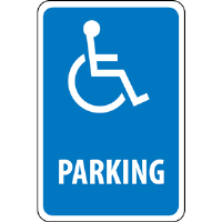 National Marker TM94G Handicap Parking ADA Sign,18x12", .040 Alum.
