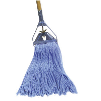 Unisan 2024B Cut-End Wet Mop Heads, Narrow Band, #24 Blue