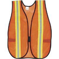 MCR Safety V201R Orange Safety Vest with Lime/Silver Stripes