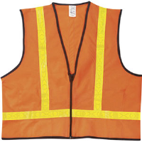 MCR Safety VA221R Class 2 Orange Safety Vest w/Lime Stripes, L