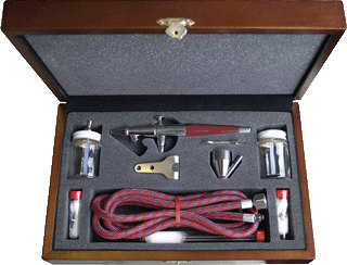 Paasche VL-3W Double Action Airbrush Set in Wood Carrying Case
