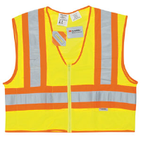MCR Safety WCCL2LFR Flame Resistant, Zipper Lime Safety Vest, L