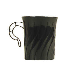 WNA Inc. CWM8192BK Classicware&#174; Black Plastic Coffee Mugs, 8 Ounce