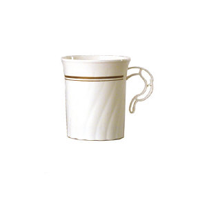 WNA Inc. CWM8192IPREM Masterpiece&#8482; Premiere Coffee Mugs, Ivory with Gold